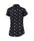 Фото #4 товара Women's Navy New York Yankees Floral Button Up Shirt
