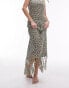 Topshop knitted maxi beach dress in khaki and cream