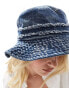 South Beach denim bucket hat in blue