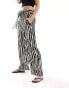 Mango straight leg zebra print trouser in black