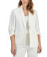 Women's Linen-Blend, One-Button Scrunch Sleeve Blazer