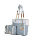 Фото #2 товара Rochelle Color Block Women s Tote Bag with Wristlet by Mia K