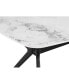 Modern Horse Belly Shape Dining Table With Metal Base