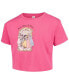 ფოტო #3 პროდუქტის Big Girls Pink Distressed Disney Princess Vintage-Like Cropped T-shirt