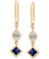 ფოტო #1 პროდუქტის Lab-Grown Blue Sapphire (1/2 ct. t.w.) & Lab-Grown White Sapphire (1/3 ct. t.w.) Dangle Huggie Hoop Earrings in 14k Gold-Plated Sterling Silver