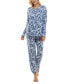 ფოტო #4 პროდუქტის Women's 2-Pc. Whisperluxe Printed Pajamas Set