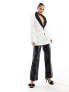 In The Style exclusive tailored contrast lapel blazer in monochrome