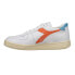 Diadora Mi Basket Low Used Lace Up Mens Orange, White Sneakers Casual Shoes 179