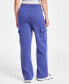 Juniors' Wide-Leg Cargo Sweatpants Синий, M - фото #2