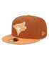 ფოტო #1 პროდუქტის Men's Brown/Orange Toronto Blue Jays Spring Color Basic Two-Tone 59FIFTY Fitted Hat