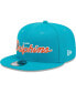 ფოტო #1 პროდუქტის Men's Aqua Miami Dolphins Main Script 9FIFTY Snapback Hat