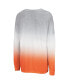 ფოტო #3 პროდუქტის Women's Heather Gray, Heather Orange Clemson Tigers Winkle Dip-Dye Long Sleeve T-shirt