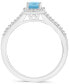ფოტო #3 პროდუქტის Aquamarine (1/2 ct. t.w.) & Diamond (1/4 ct. t.w.) Split Shank Ring in Sterling Silver (Also in Opal)