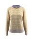 Bellemere Women's Merino Tweed Pullover With Pearl Polo Collar Sweater