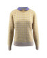 Bellemere Women's Merino Tweed Pullover With Pearl Polo Collar Sweater