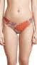 Onia Women's 187458 Orange Floral Bandana Print Bikini Bottoms Swimwear Size M