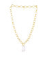 Imitation Pearl Nugget Pendant and 18K Gold Plated Necklace