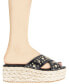 Фото #6 товара Women's Gladda Studded Flatform Raffia Slip-On Crossband Wedge Sandals