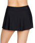 Plus Size ShapeSolver Side Zipper Pocket Swim Skort