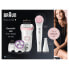 Фото #3 товара Braun Silk-épil 9 Silk-épil Beauty Set 9 9-975 Deluxe 6-in-1 Cordless Wet & Dry Hair Removal - Epilator - Shaver - Exfoliator - Cleansing Kit for Face & Body - White - Pink - 40 tweezers - Exfoliation - LED - Germany - 1 SensoFoil