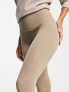 Stradivarius seamless ribbed leggings in mushroom