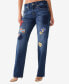 ფოტო #3 პროდუქტის Women's Ricki Straight Jeans with Patches