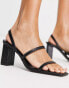 Фото #6 товара Mango block heeled 3 strap sandal in black