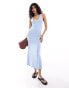 Фото #1 товара ASOS DESIGN ribbed midi dress with flared hem in sky blue