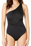 Фото #1 товара Michael Michael Kors Women's 183785 Shirred Surplus One-Piece Swimsuit Size 4