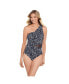Фото #1 товара Women's ShapeSolver Mesh Inset One Shoulder One-Piece Swimsuit