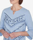 ფოტო #5 პროდუქტის Scottsdale Women's Floral Chevron Beaded Split Neck Top