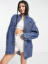 Miss Selfridge oversized denim shirt in dark wash