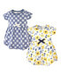 ფოტო #1 პროდუქტის Baby Girls Cotton Short-Sleeve Dresses 2pk, Yellow Garden