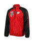 Men's Red and Black Wisconsin Badgers Point Guard Raglan Half-Zip Jacket