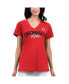 Фото #1 товара Women's Red Distressed Cincinnati Reds Key Move V-Neck T-shirt