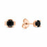 Gold-plated stud earrings with black zircons EA580RBC