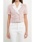 Фото #12 товара Women's Sequins Tweed Short Sleeve Jacket