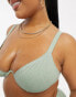 South Beach Curve underwire bikini top in sage green glitter