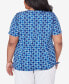ფოტო #2 პროდუქტის Plus Size Bayou Patchwork Ikat T-shirt with Side Ruching