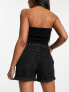 Фото #3 товара ASOS DESIGN denim comfort mom short in washed black