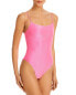 Фото #1 товара Aqua 281626 Shimmer Square Neck One Piece Swimsuit Size Small