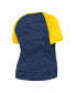 ფოტო #4 პროდუქტის Women's Navy Milwaukee Brewers Plus Size Space Dye Raglan V-Neck T-shirt