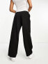 Фото #3 товара Miss Selfridge Petite tailored wide leg trouser in black - BLACK