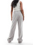 Фото #5 товара Vero Moda tailored high waisted relaxed straight leg trousers with belt loop detail in grey pinstripe