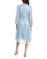 Фото #2 товара Kobi Halperin Kathryn Peasant Silk-Blend Midi Dress Women's Blue Xs