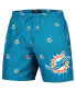 Men's Aqua Miami Dolphins Allover Print Mini Logo Shorts