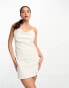 Фото #2 товара Stradivarius linen cami mini dress in natural