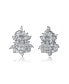 ფოტო #3 პროდუქტის Sterling Silver Cubic Zirconia White Gold Plated Marquise Cluster Earrings