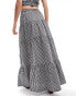 Esmee beach maxi skirt co-ord in gingham