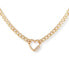 Фото #1 товара GUESS gold-Tone Crystal Heart Charm Necklace, 16" + 2" extender